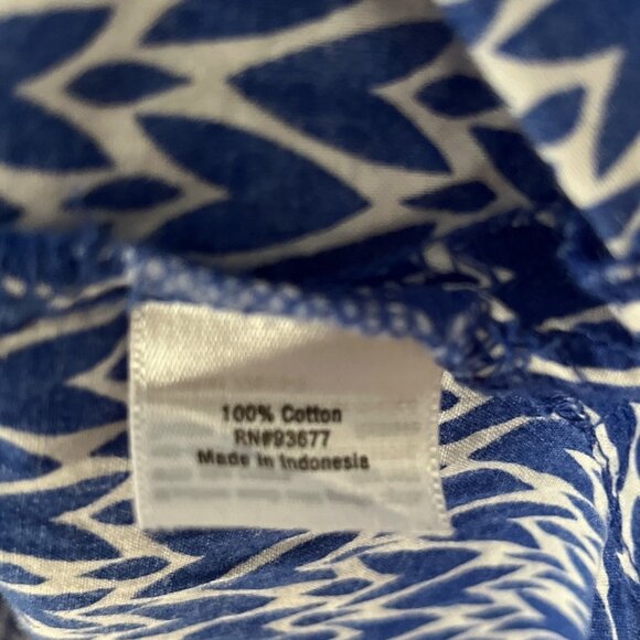 VTG St. John's Bay Women's XL Blue White Tunic Top – Embroidered Neckline, 100% - Picture 3 of 5